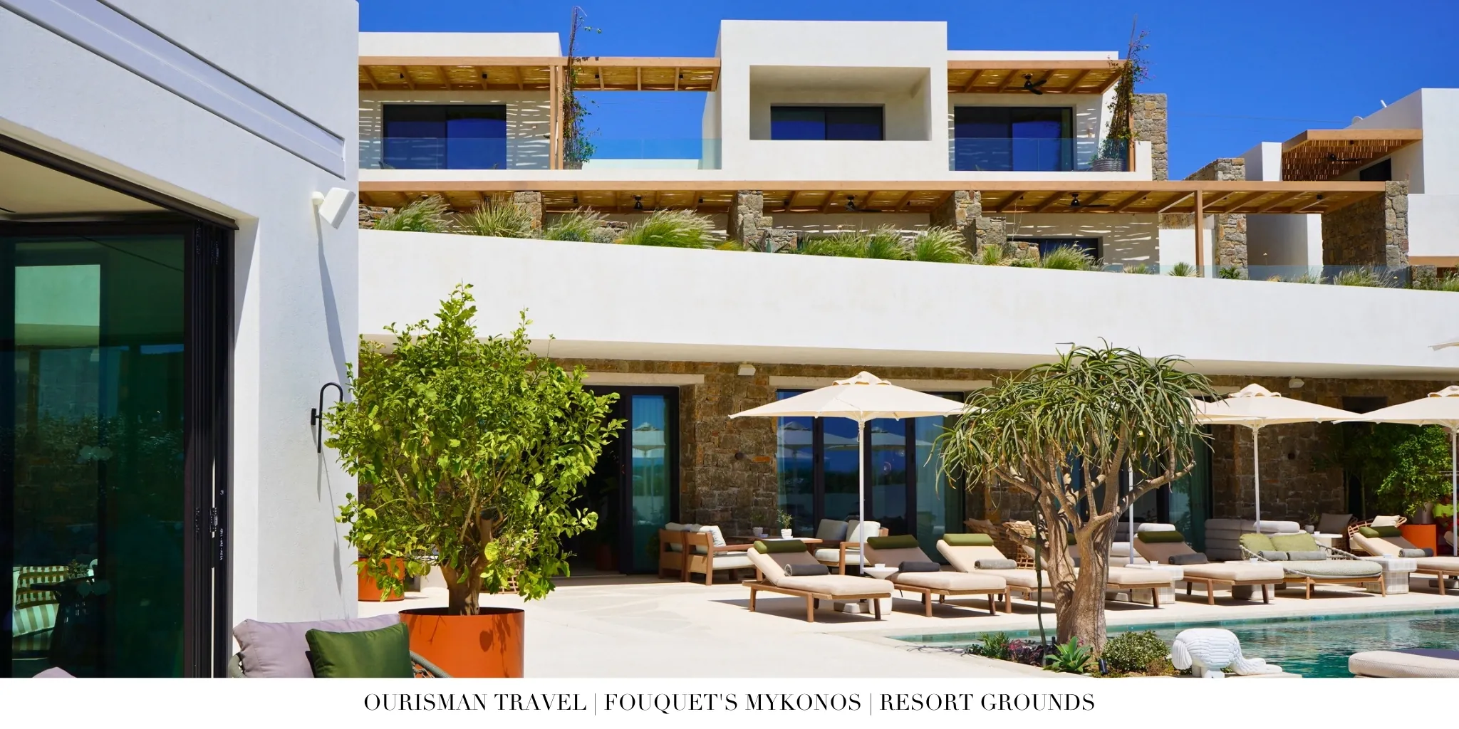 Fouquet’s Mykonos pool and luxury hotel accommodations near Paraga Beach