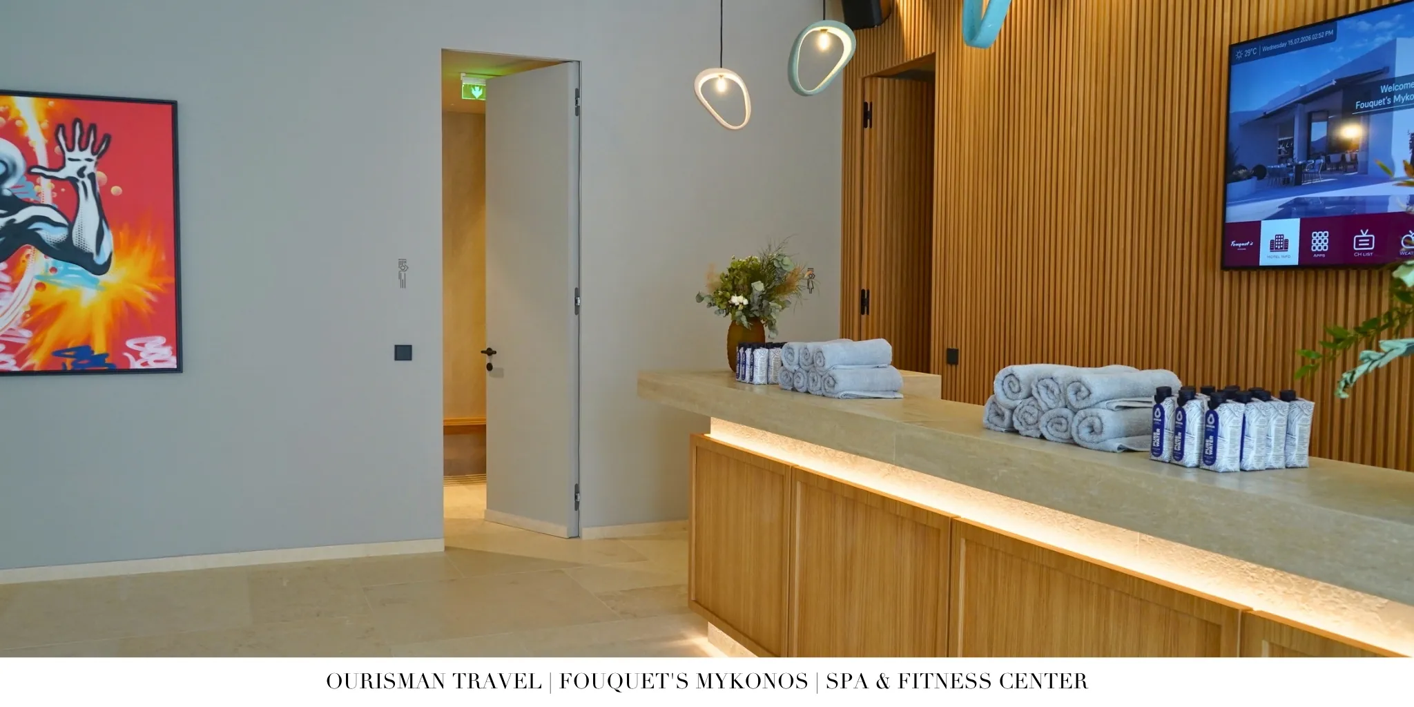 Fouquet’s Mykonos fitness center reception