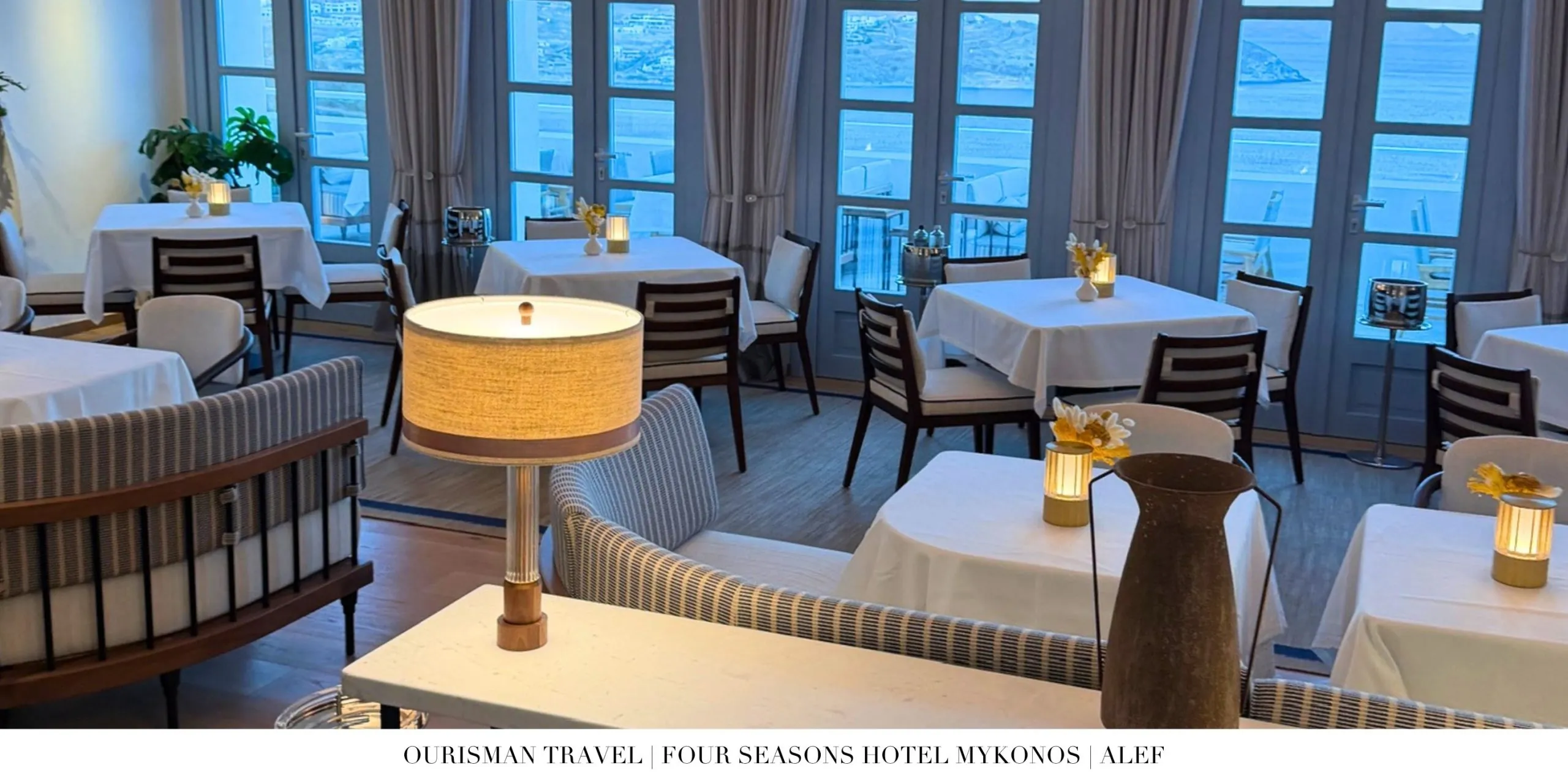 Dining room at Álef restaurant at Four Seasons Mykonos