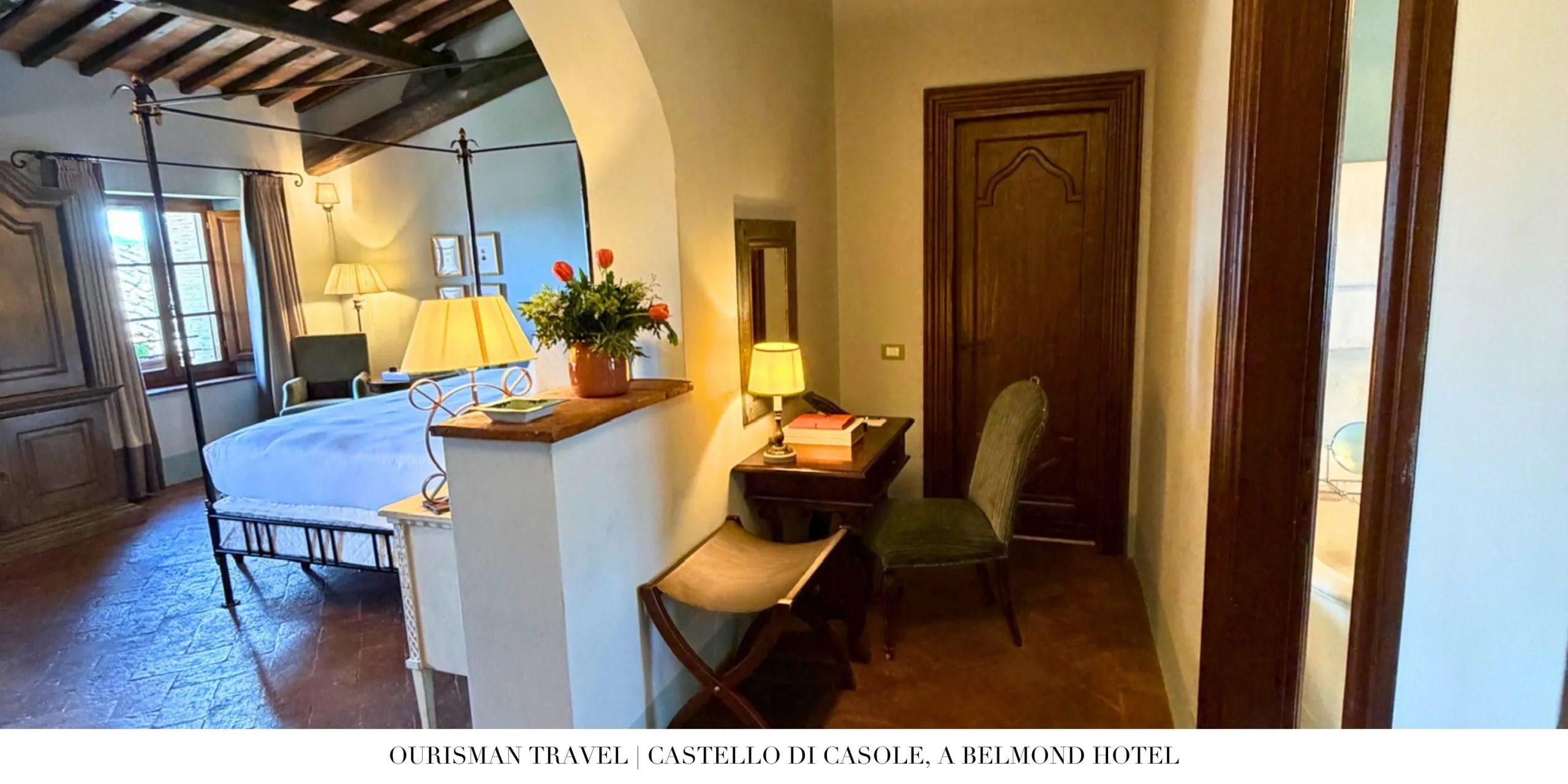 Entryway to the Premium Junior Suite at Castello di Casole, a Belmond Hotel.