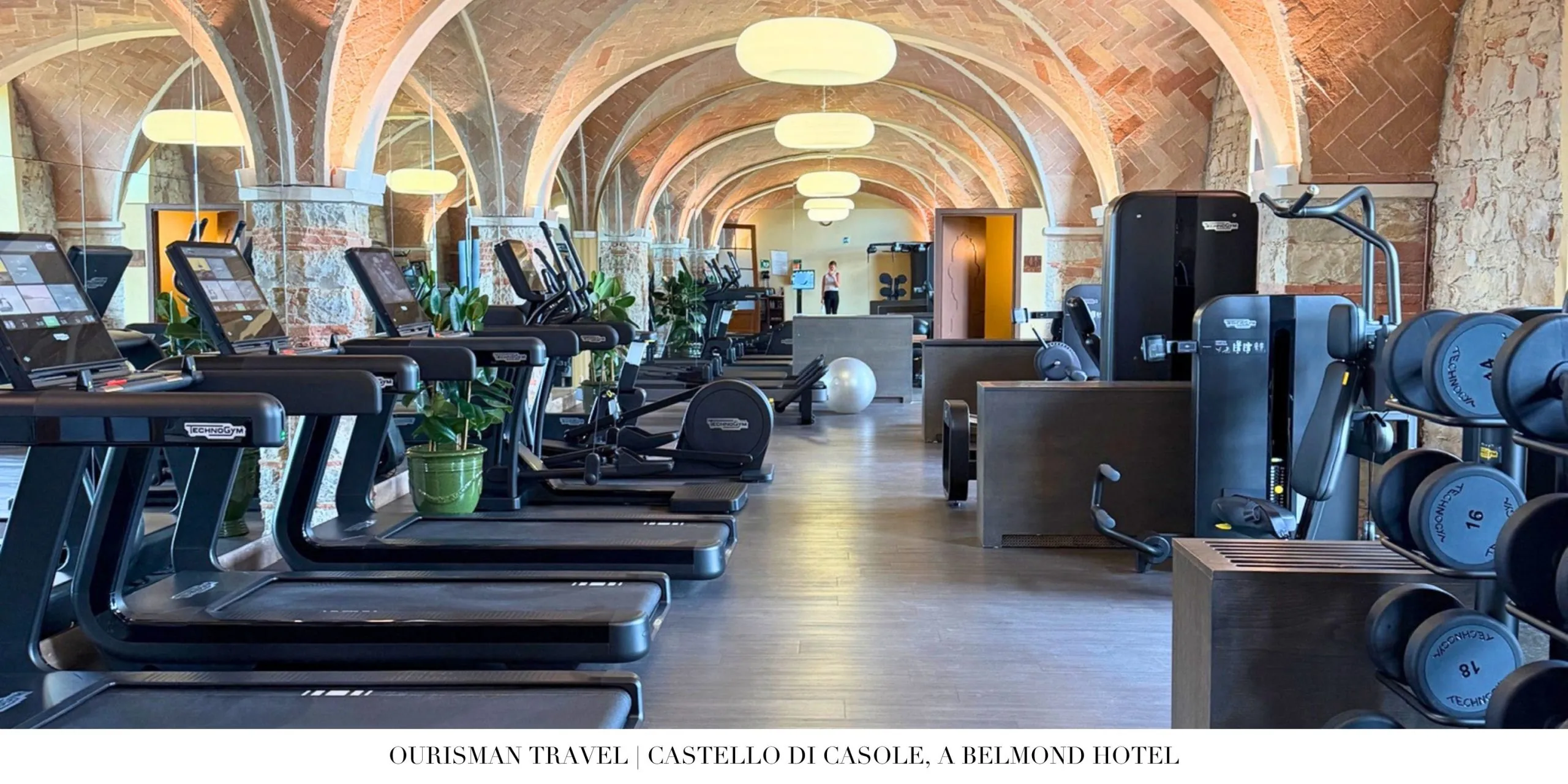 Technogym fitness center at Castello di Casole.