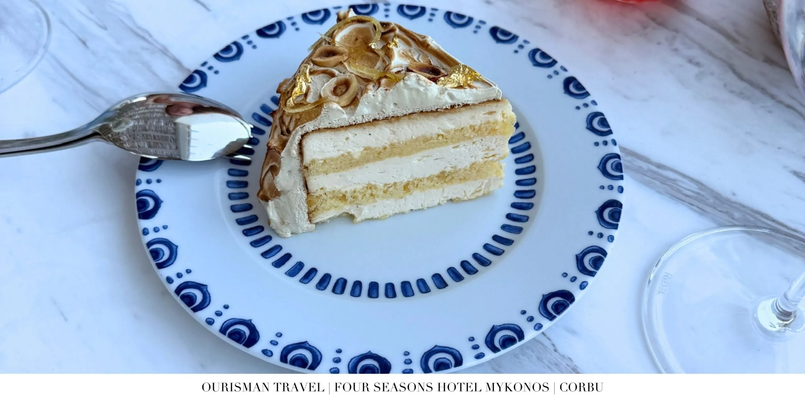 Layer cake at Corbu restaurant at Four Seasons Mykonos