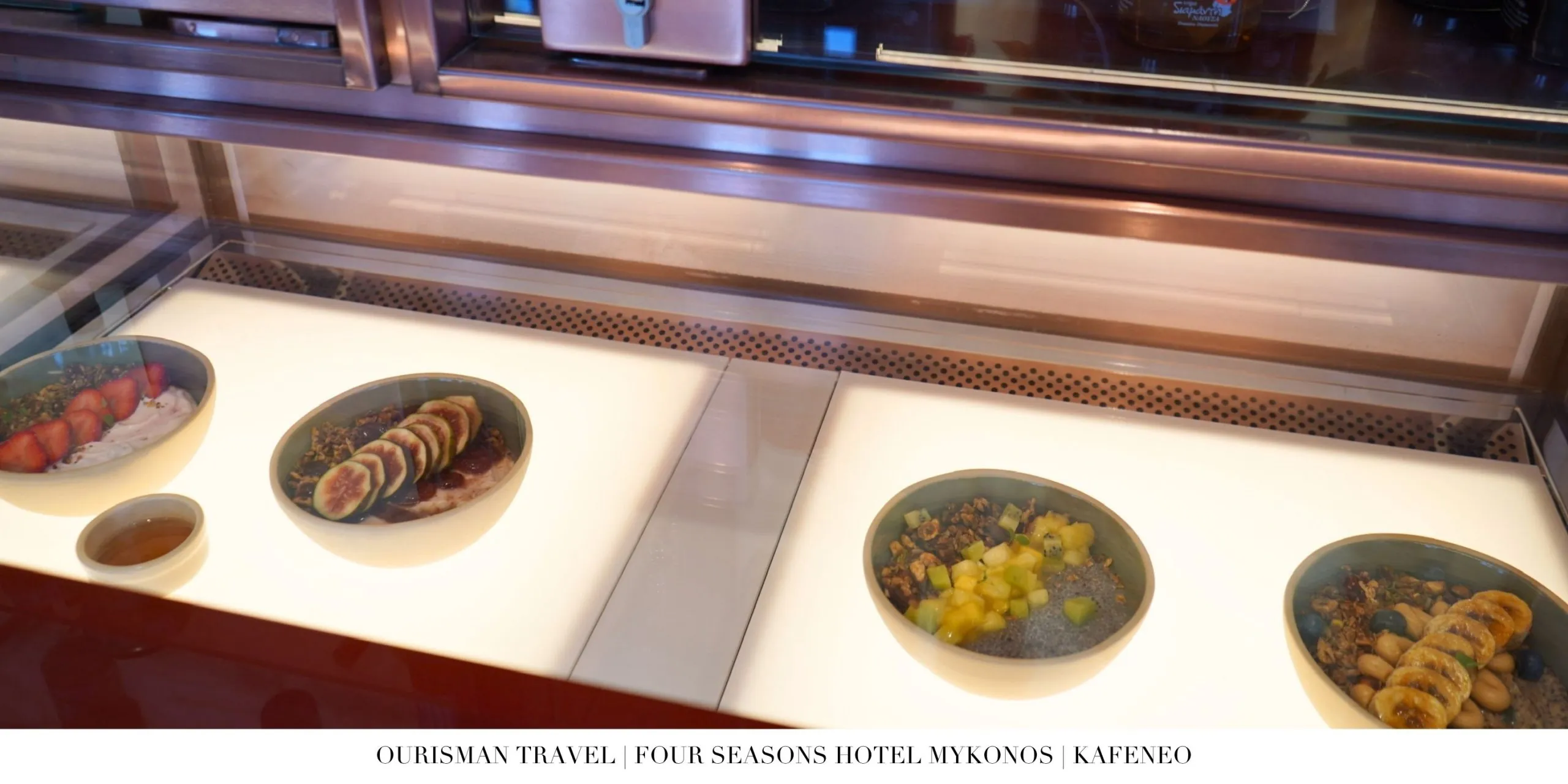 Greek appetizers at Kafeneo café at Four Seasons Mykonos