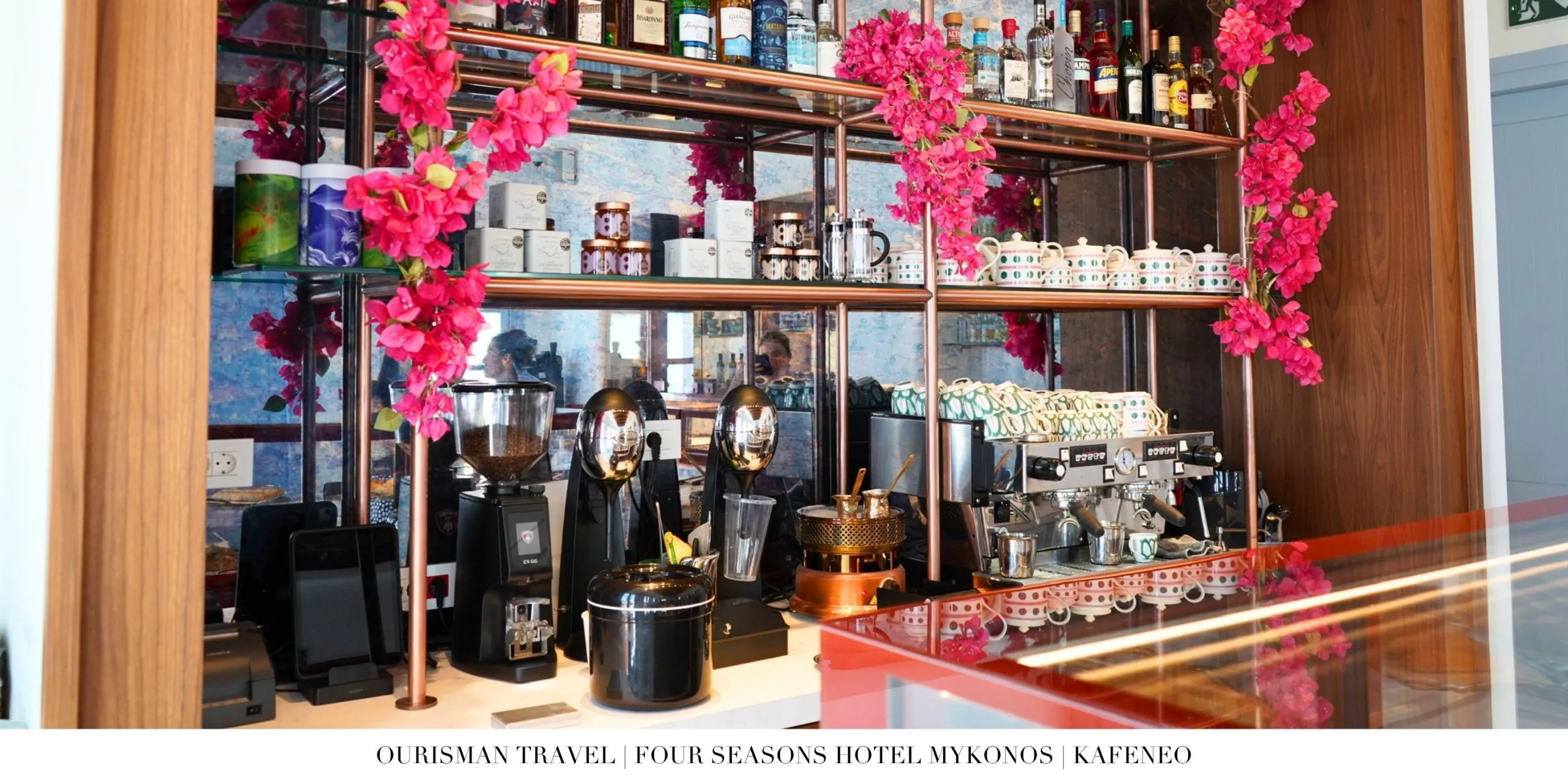 Coffee station at Kafeneo café at Four Seasons Mykonos