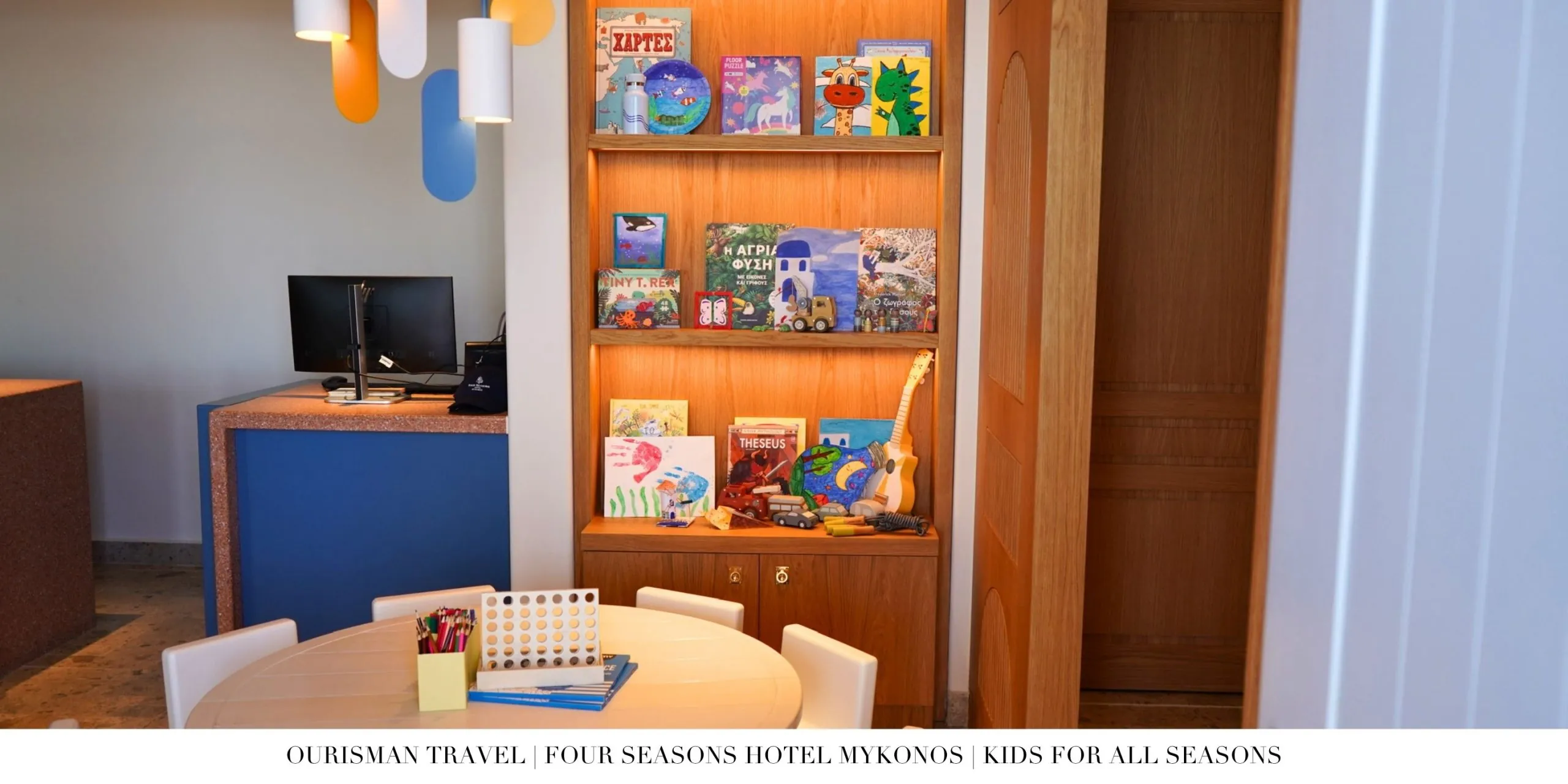 Kids library at Four Seasons Mykonos