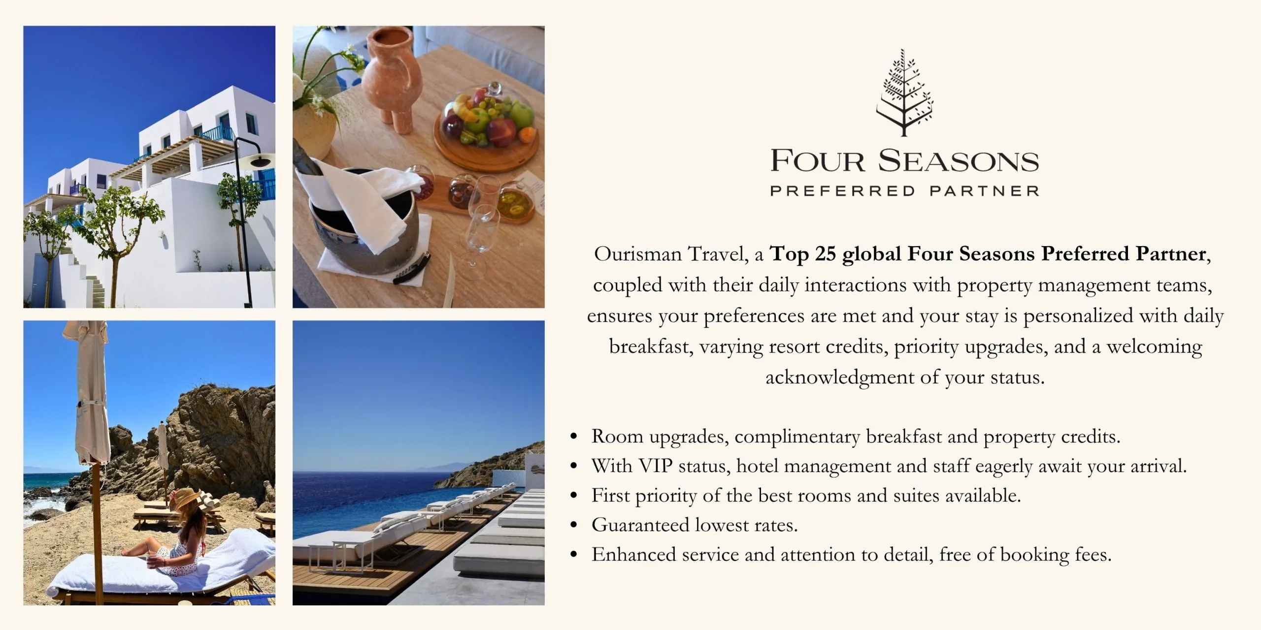 Ourisman Travel Four Seasons Preferred Partner benefits with Four Seasons Mykonos images