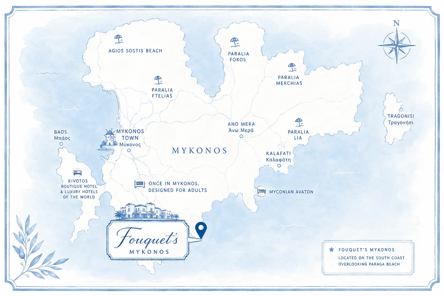 Fouquet's Mykonos Map