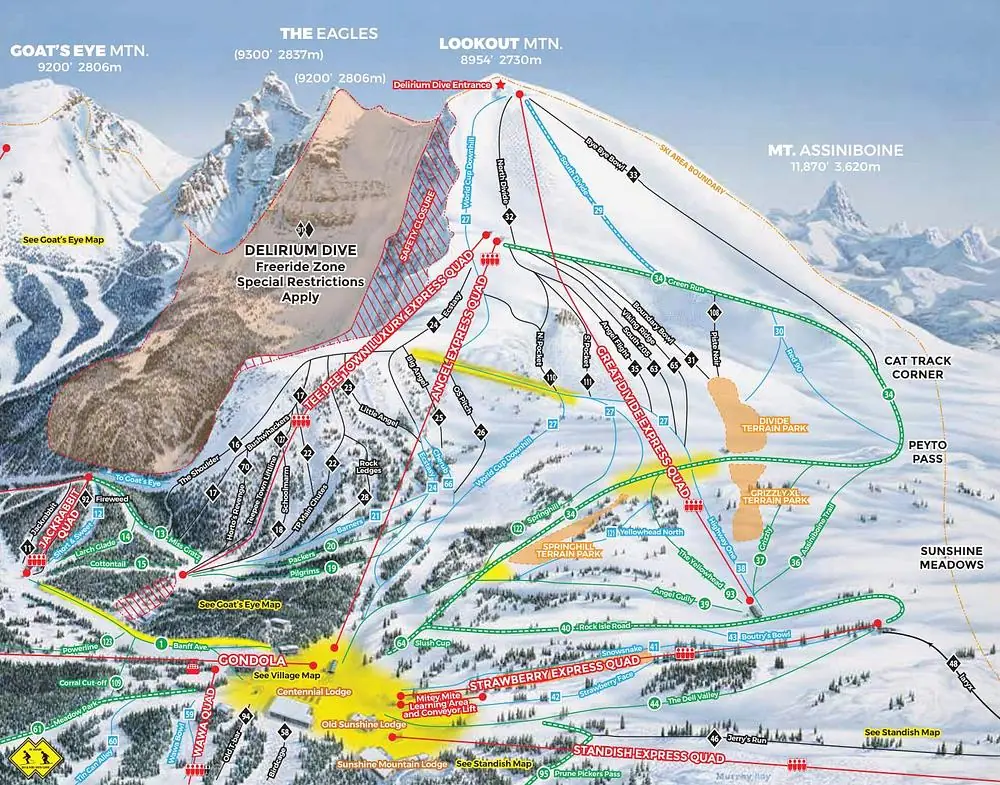 Banff ski trail map